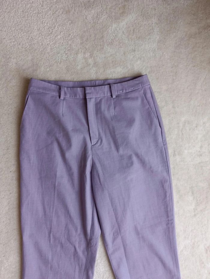 Pantalon ajusté Uniqlo lila mauve XL classe et décontracté - photo numéro 6