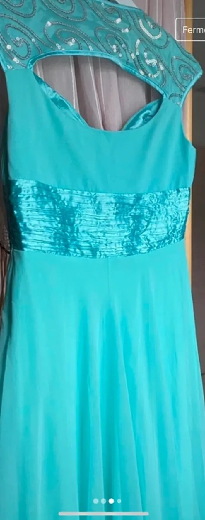 Robe de soirée bleu turquoise - photo numéro 2