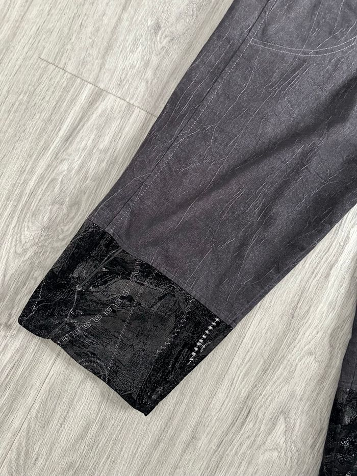 Pantacourt gris et noir froissé similicuir S.Quise T46 3XL - photo numéro 4