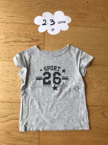 Tee shirt sport gris tex 2-3 ans