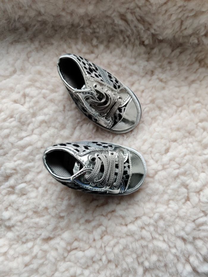 Baskets filles argentée