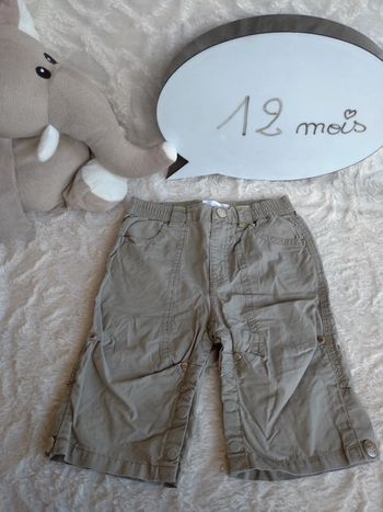 Pantacourt pantalon Garçon 12 mois Kitchoun 100% coton