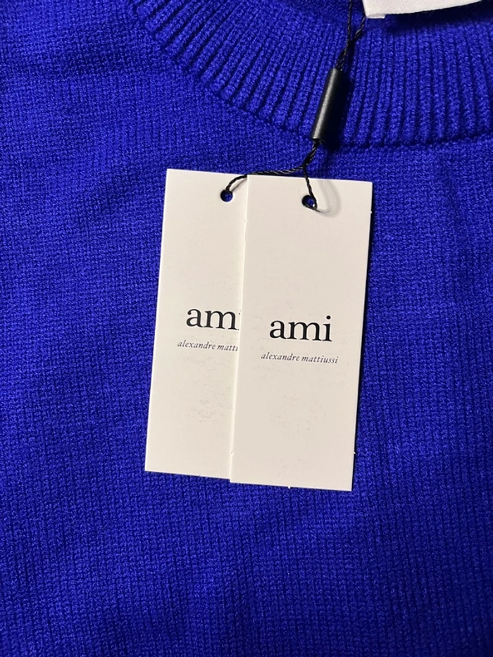 Pull Ami Paris Bleu  S - photo numéro 3