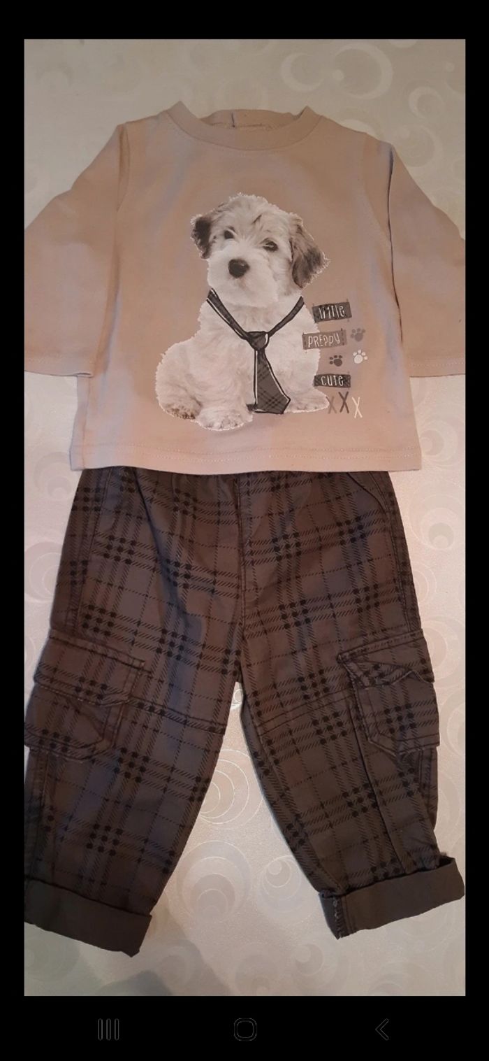 Ensemble pantalon et tee shirt chien 6 mois