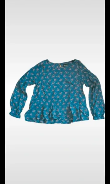 Blouse bleu imprimé  fleurs taille similaire 36
