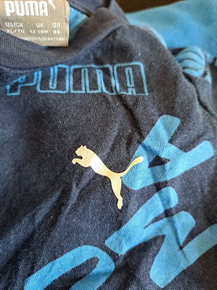 Ensemble short Tee-shirt puma bleu 12 / 18mois - photo numéro 9