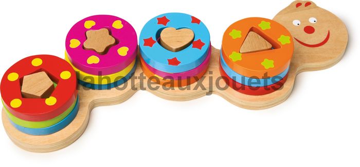 puzzle en bois à encastrer forme chenille Legler 8145 - photo numéro 2