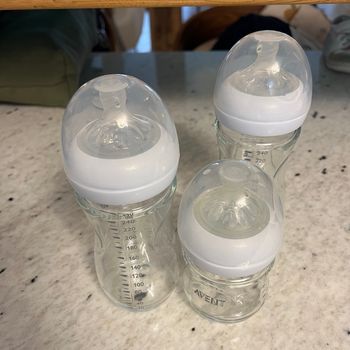 Lot de 3 biberons verre Phillips avent