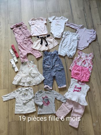 Lot 19 pièces fille printemps été 6 mois