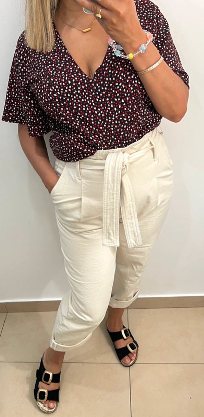🌿Blouse fluide imprimée Sud Express Taille M - photo numéro 3