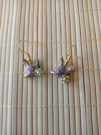 Boucles d'oreilles lapin brillant