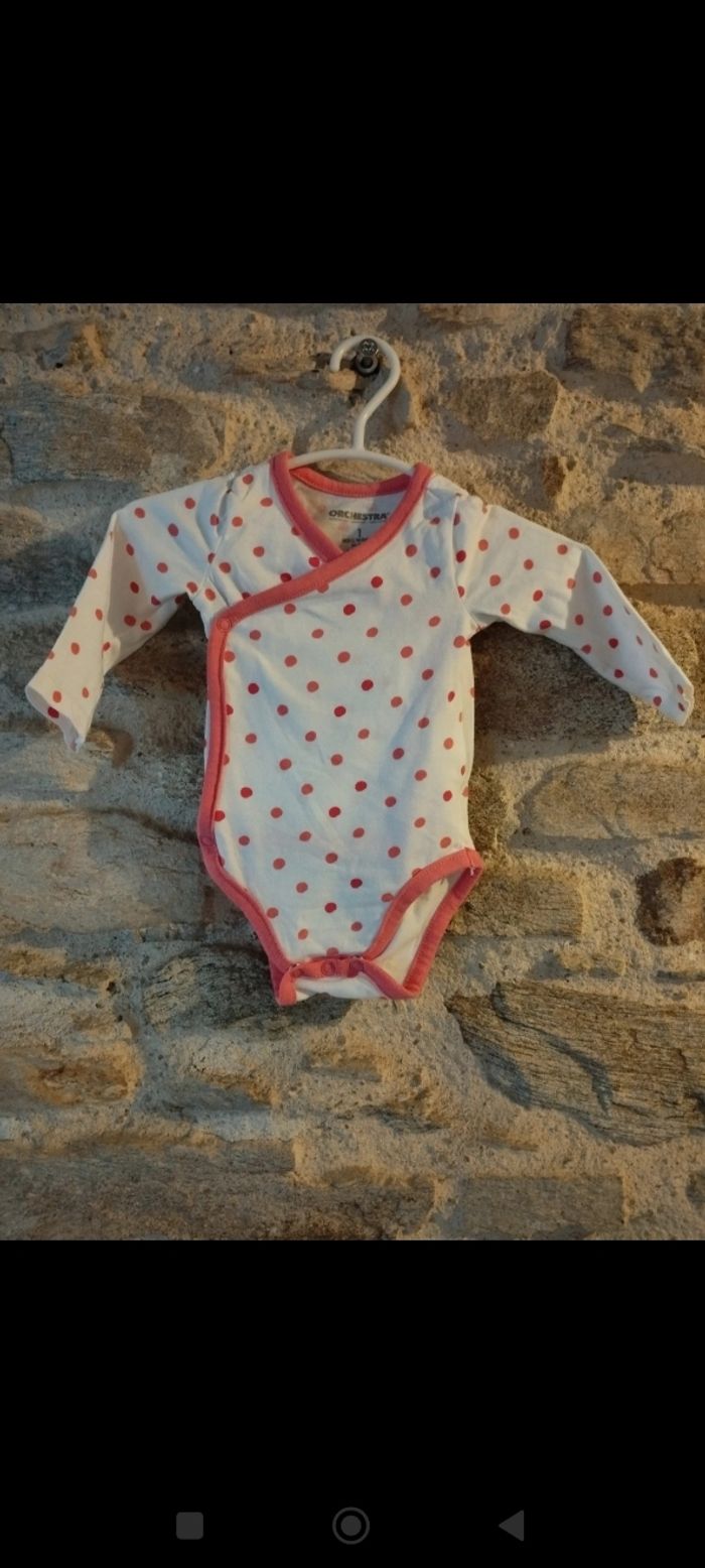 Lot de 7 bodies orchestra, ouverture sur le devant, taille 1mois - photo numéro 7