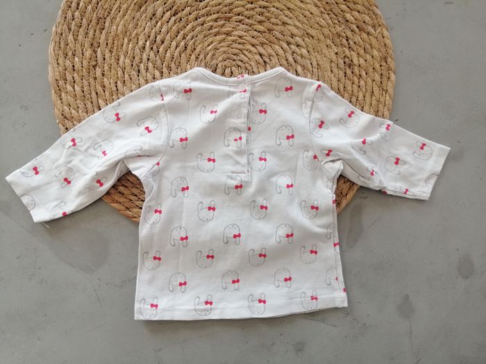 Tee-shirt manches longues avec motif lapins pour fille 3 mois - photo numéro 3