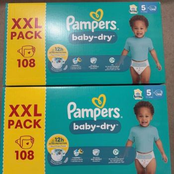 Lot 2 Pack Couches pampers baby dry taille 5 neu