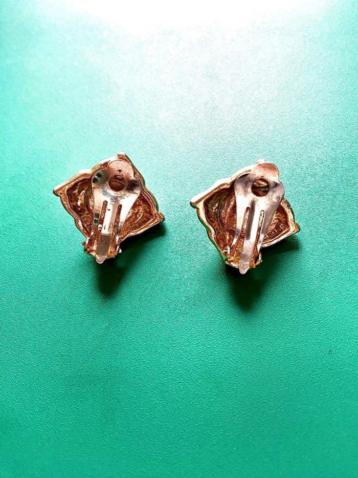 Boucles d'oreilles avec perles agate vintage - photo numéro 2