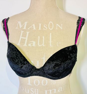 🎀 soutien gorge coque noir velours et rose 85 c #undiz