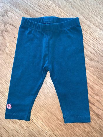 legging enfant bébé fille Sergent Major coloris bleu/vert Visuel motif fleur rose