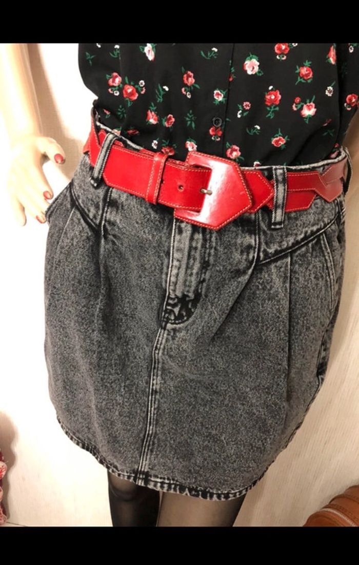 🖤🌹 Aesthetic Y2K pop rock rockabilly outfit set ,lot tenue jupe et chemise sans manches🌹🖤 - photo numéro 11