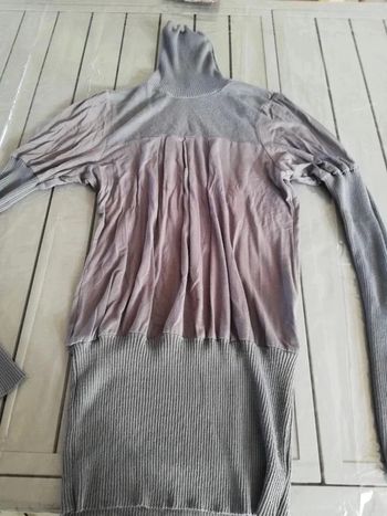 Pull col roule gris L