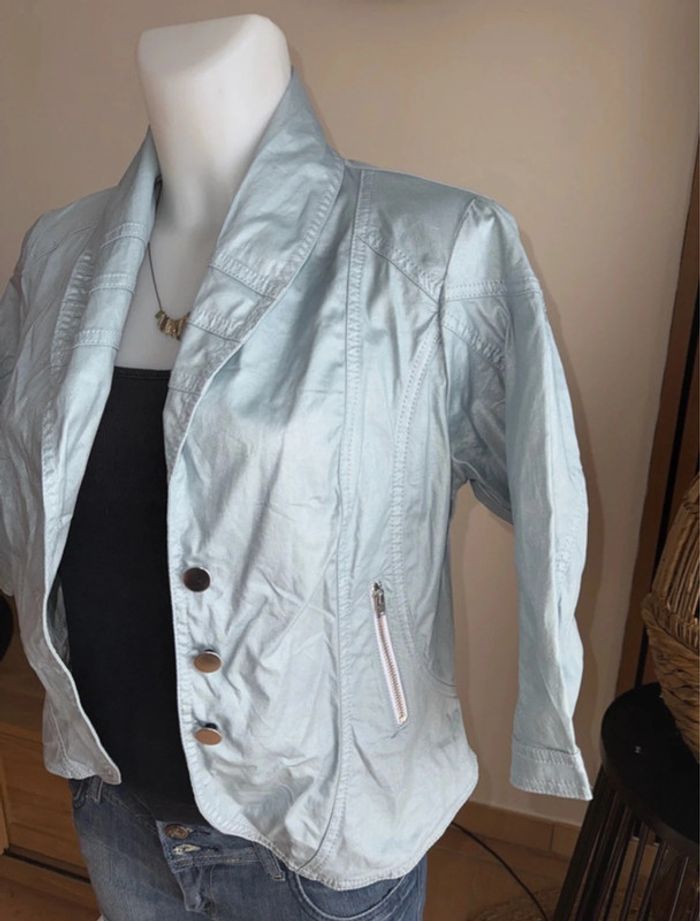 Veste blazer ou blouson turquoise - photo numéro 2