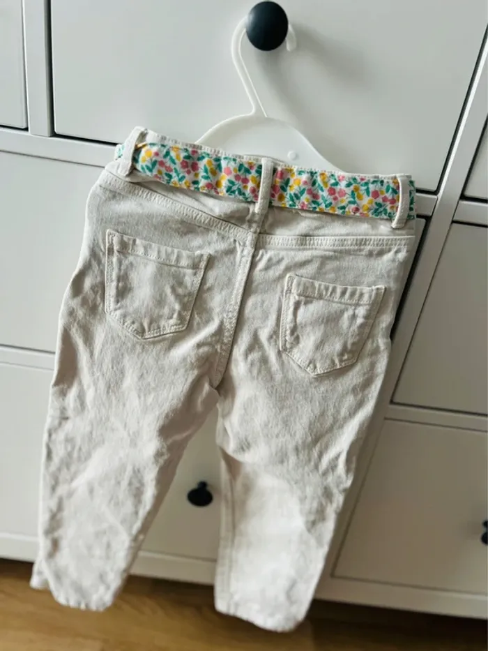 Joli pantalon vertbaudet fille 4ans détail ceinture liberty - photo numéro 4