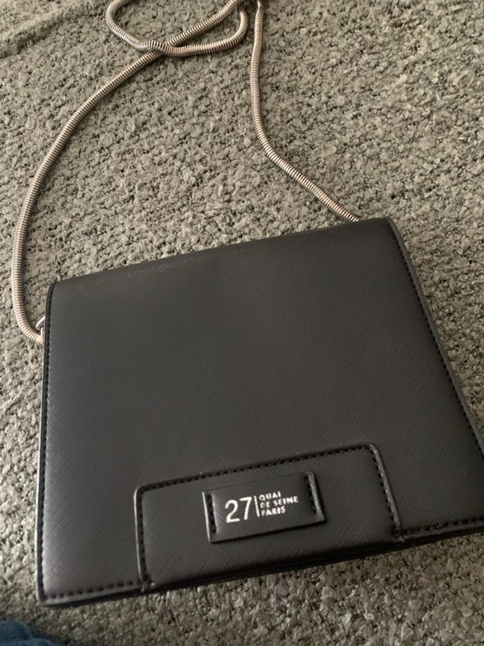 Petit sac noir bandoulière métal - photo numéro 2