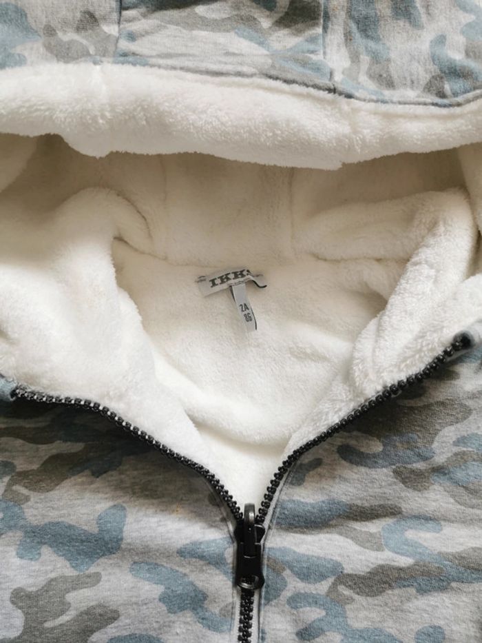 🍓Gilet veste à capuche blanc crème IKKS polaire 24mois🍓 - photo numéro 12