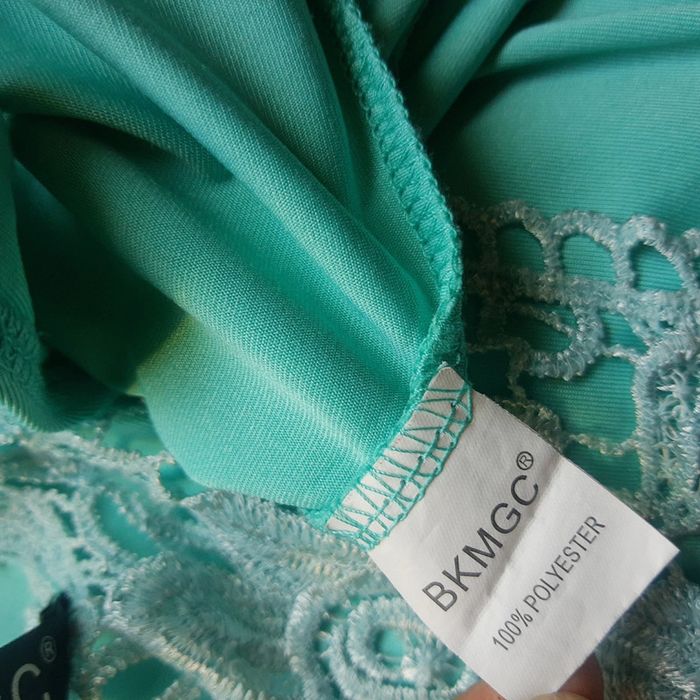 Robe de soirée cérémonie mariage verte émeraude dos dentelle taille S 38/38 - photo numéro 8
