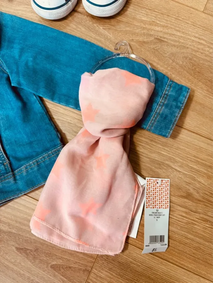 Taille 3 ans veste en jean et foulard fille Okaïdi Tao bleue rose 🩷 - photo numéro 5
