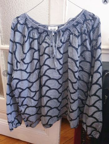Haut BELAIR taille unique noir & blanc