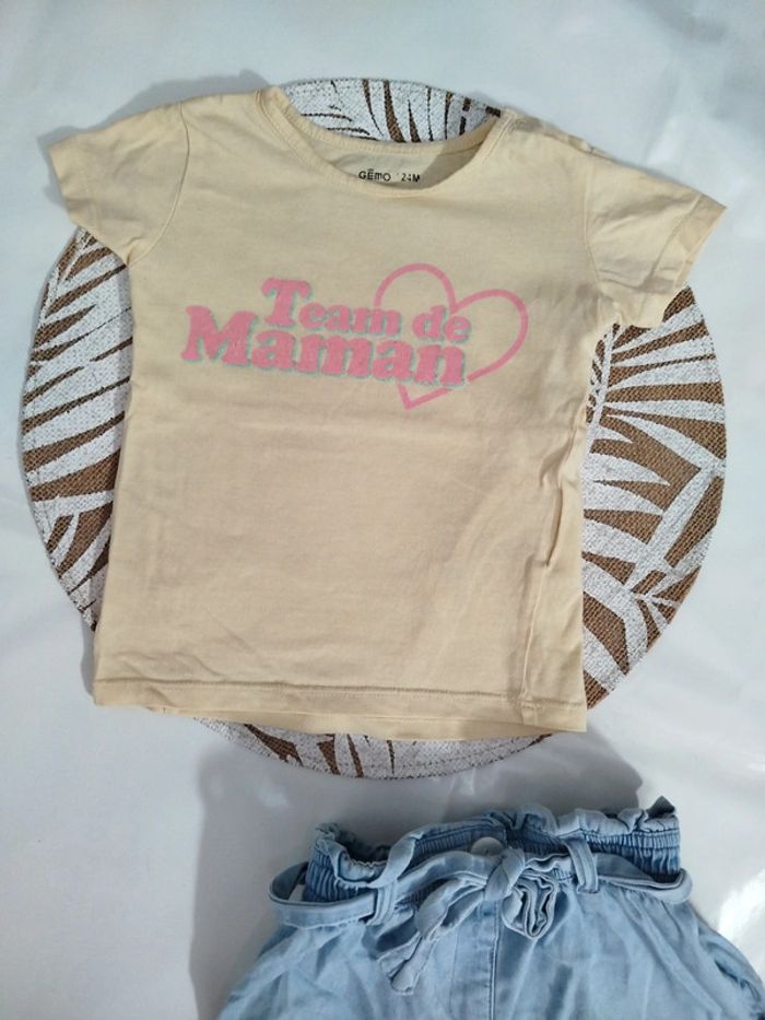 T shirt team maman 24 mois 86 cm Gémo - photo numéro 3