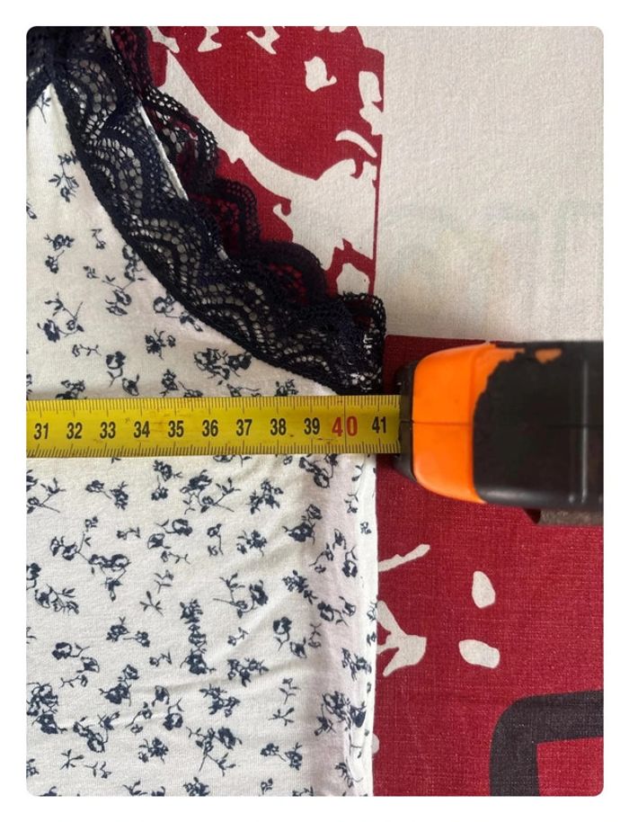 Débardeur motif fleuri roses bretelles brodés taille Xl - photo numéro 6