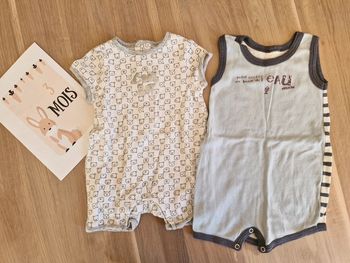 Lot de 2 barboteuses 3 mois