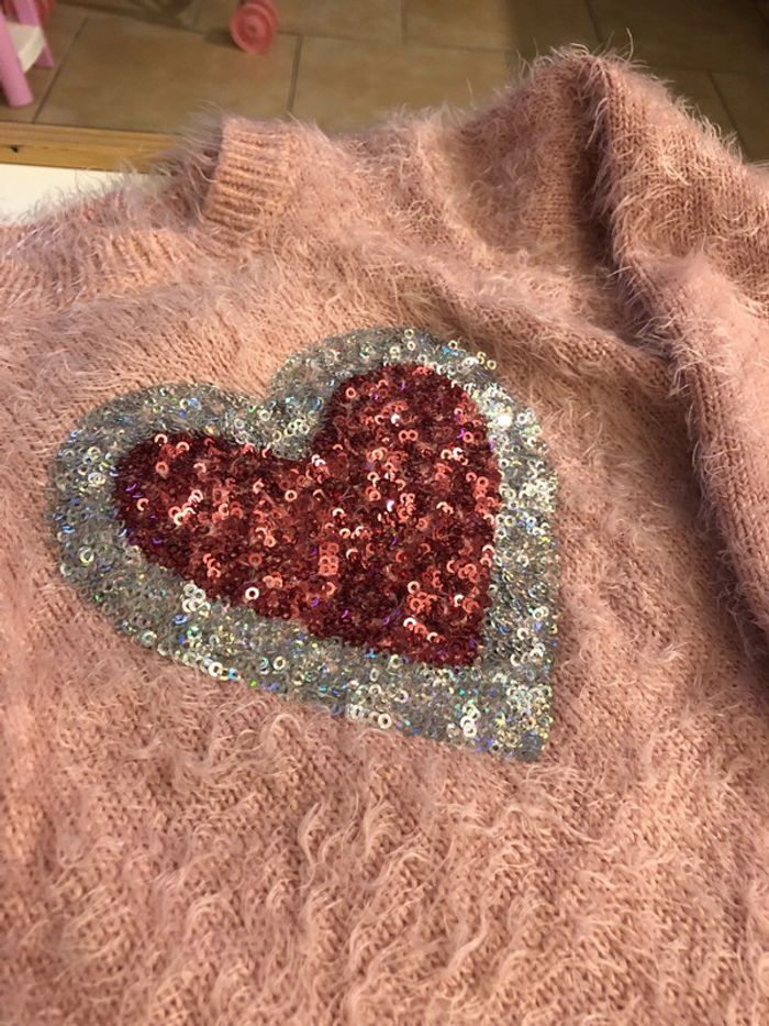 Robe pull avec coeur en sequins - photo numéro 3