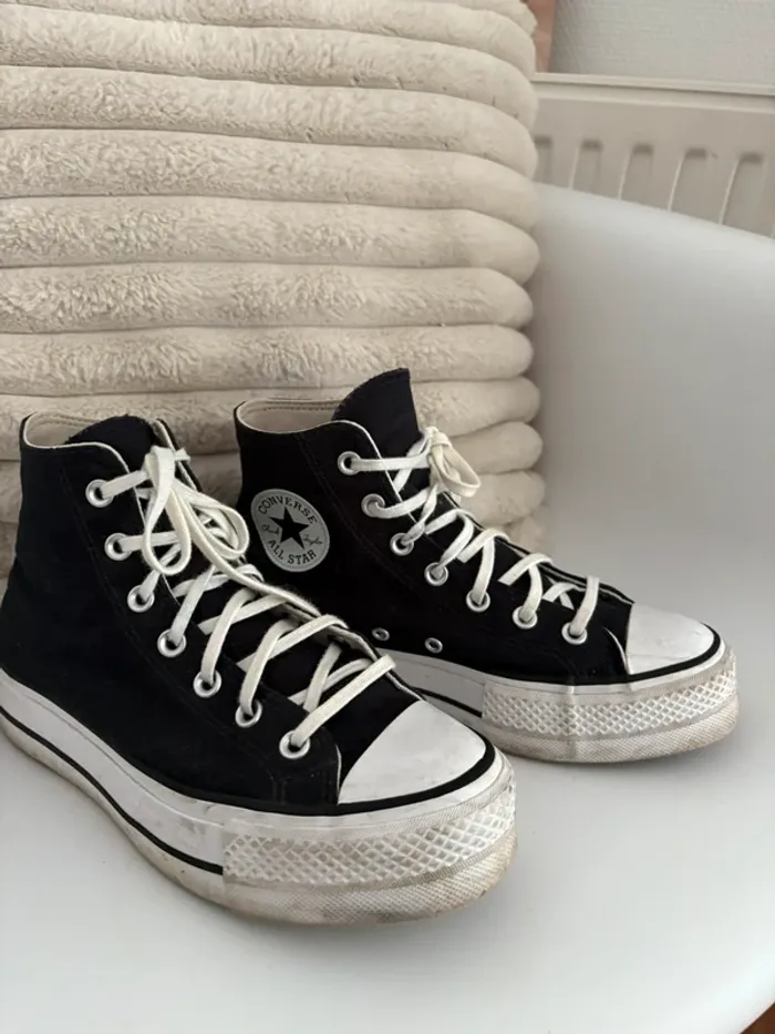 Converse montantes plateformes - noires