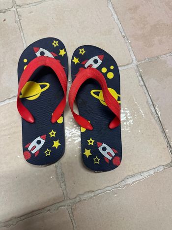 Tongs bleu marine thème espace 28-29 neuf