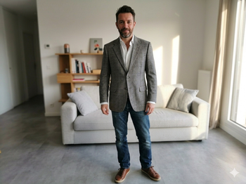 veste à carreaux pure laine et plusieurs poches Bayard