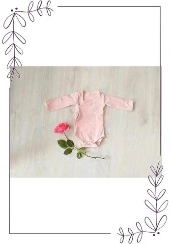 Body fille ouverture cache-coeur manches longues vieux rose 1 mois