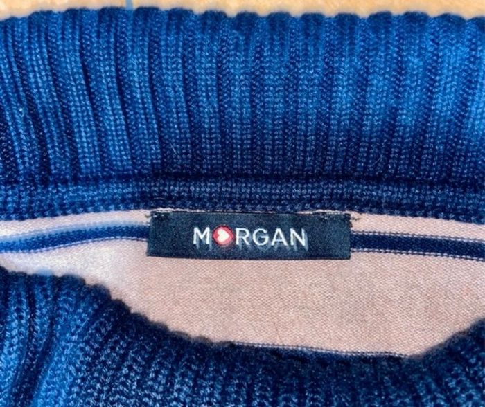 Robe pull rayé beige et bleu marine morgan s - photo numéro 4