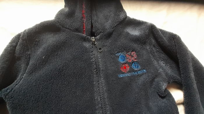 Robe de chambre bleu marine à capuche - photo numéro 2