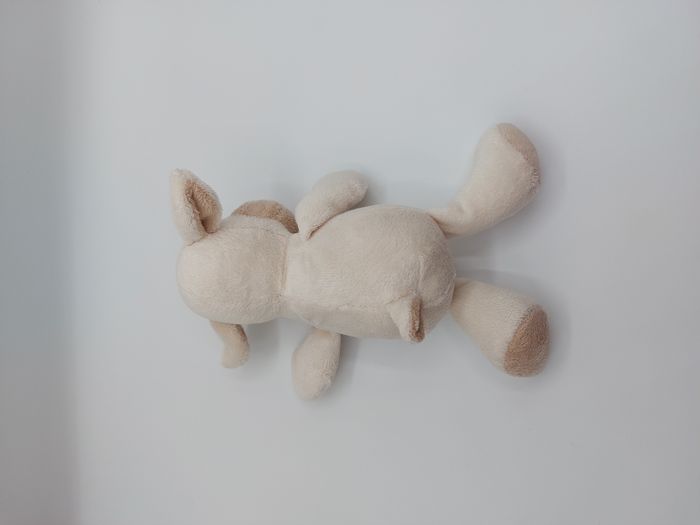 Peluche doudou mouton blanc écru KINDER beige marron yeux noirs 24 cm - photo numéro 2