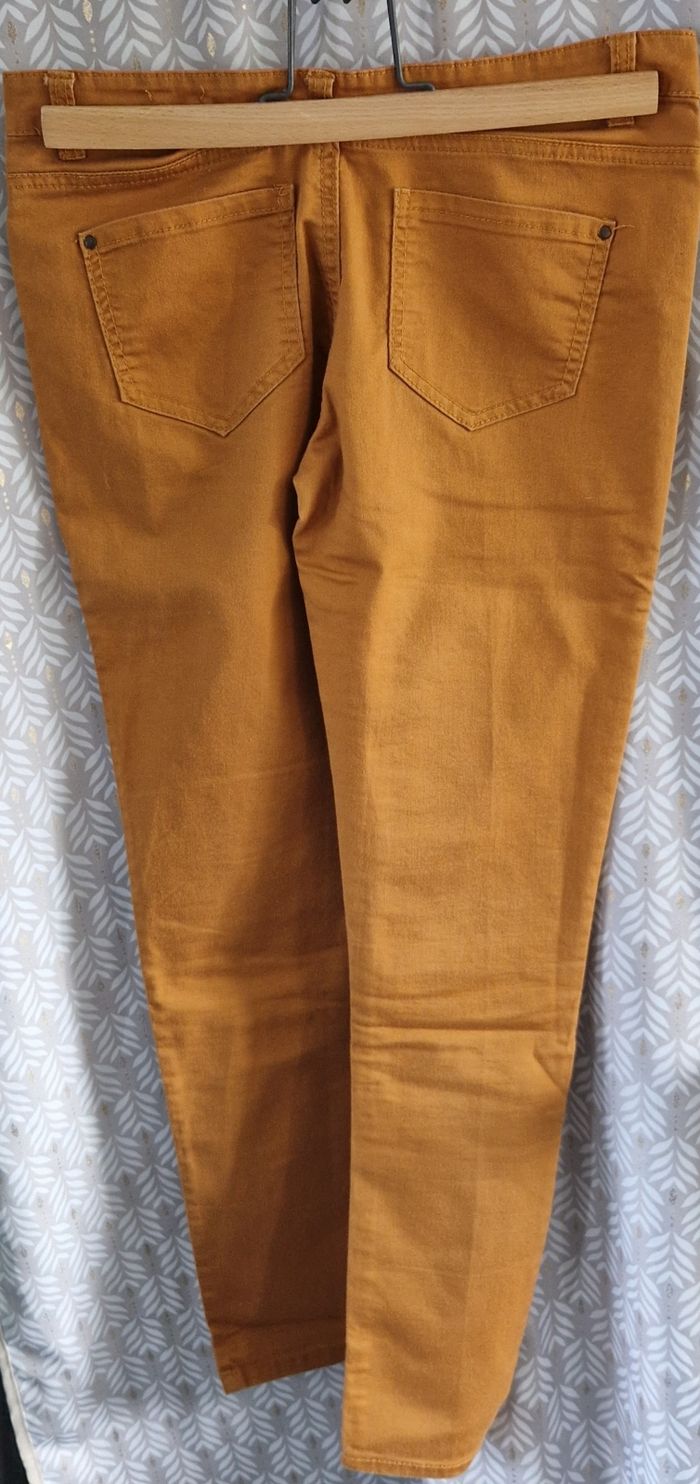 Pantalon droit  skinny - moutarde - T 40 - photo numéro 2