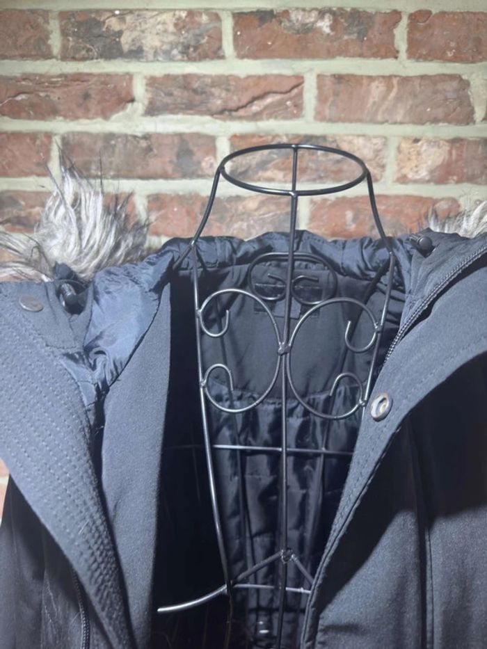 Parka noire H&M Taille S , à capuche à fourrure détachable - photo numéro 6