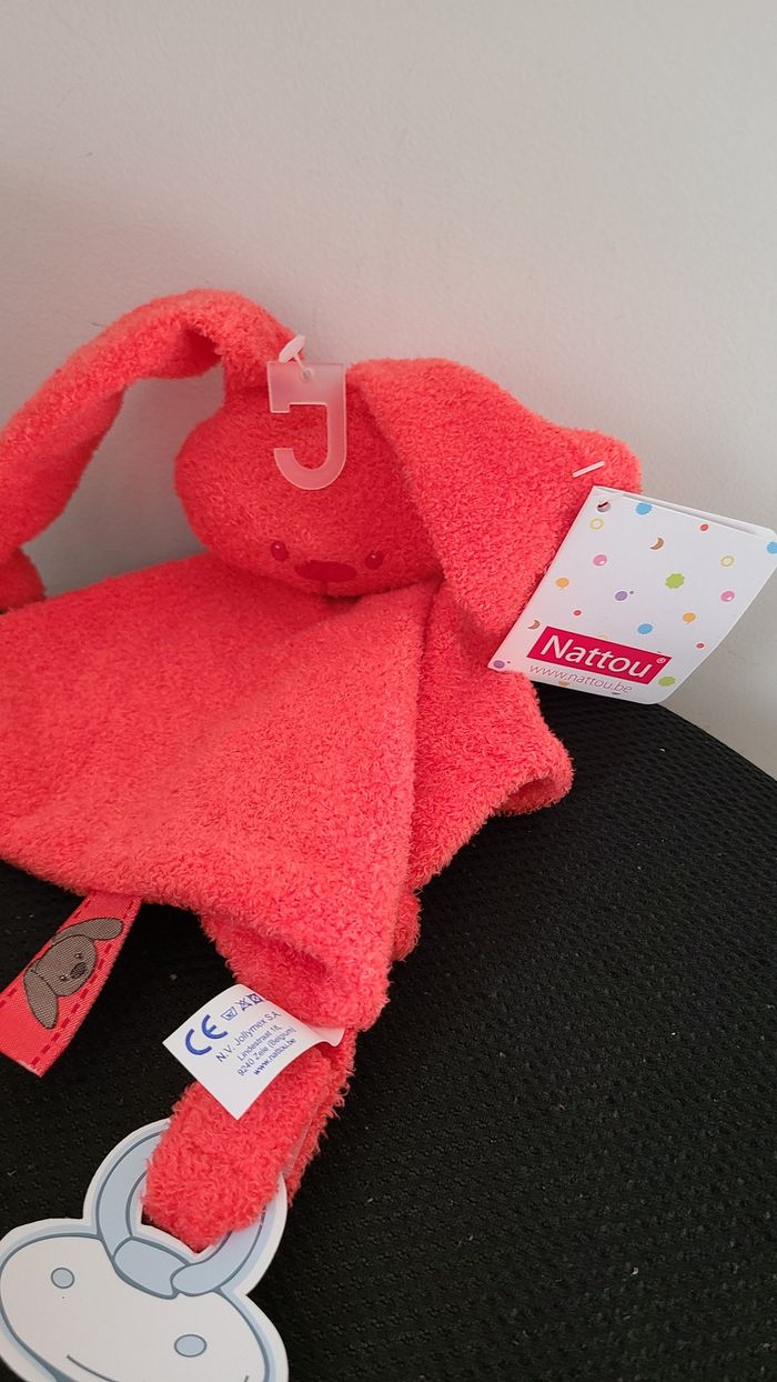 Nattou Doudou Lapin Lapidou Rouge - photo numéro 2