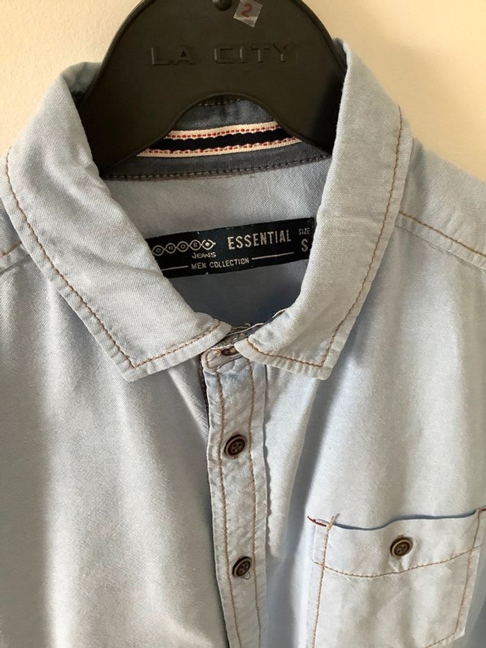 Chemise jean souple bleu clair Bonobo S - photo numéro 3