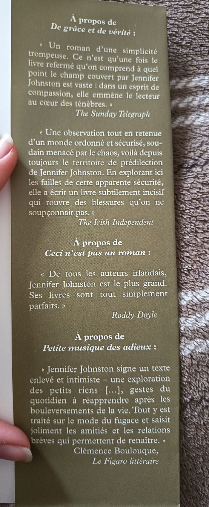 📖 Roman de Jennyfer Johnston 📖 - photo numéro 4