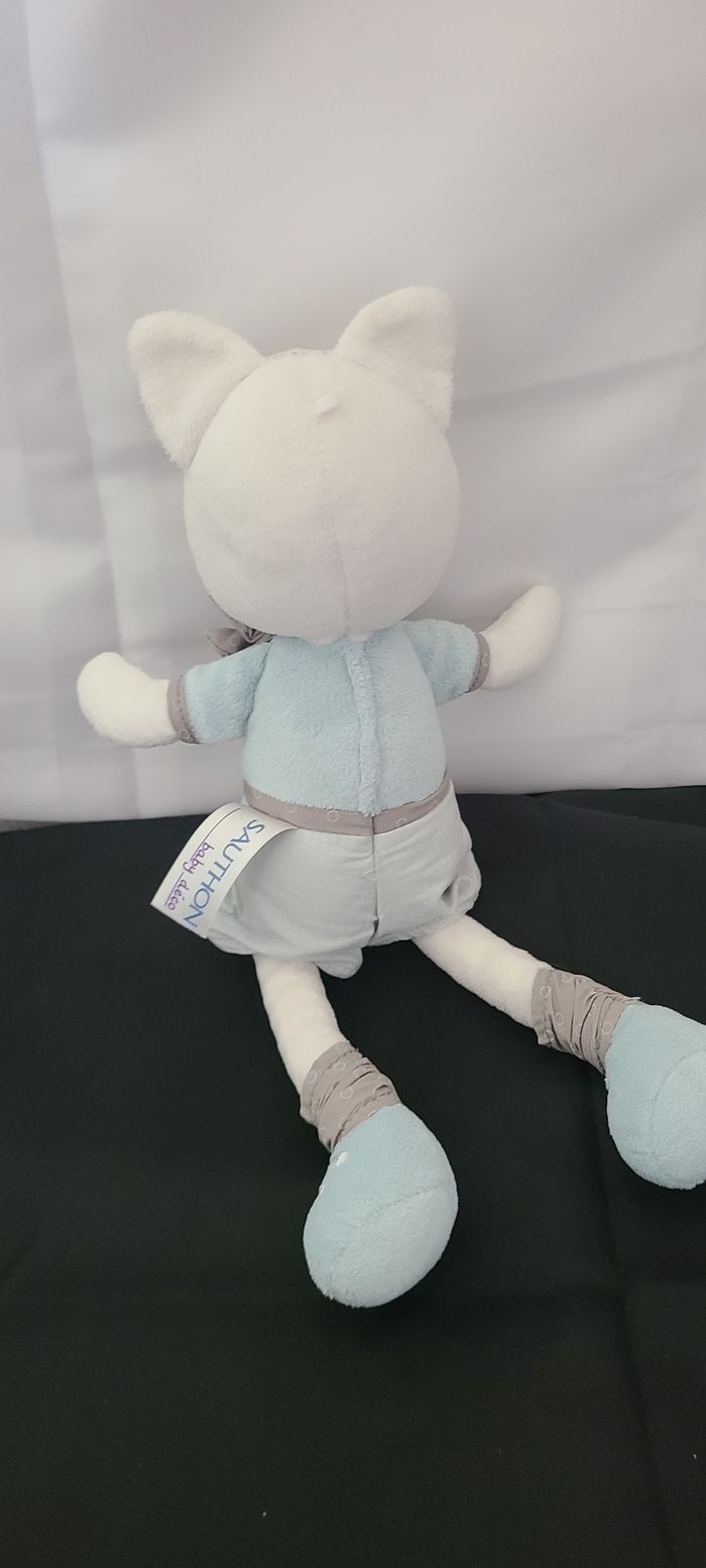 Doudou loup bleu blanc gris Lulu Chéri SAUTHON - photo numéro 5