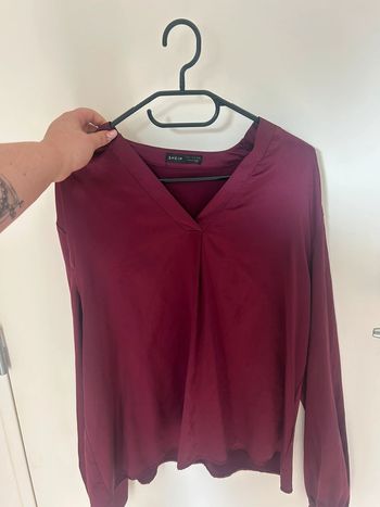 Blouse effet satinée bordeaux