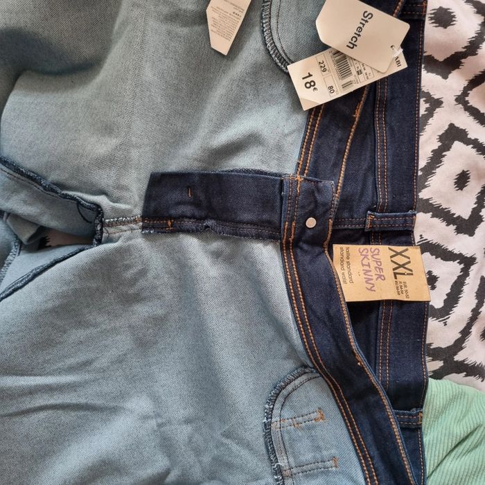 Jean super skinny xxl kiabi neuf étiquette bleu foncé - photo numéro 2