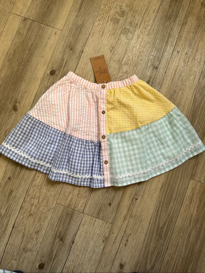 Jupe d’été Vichy jaune rose bleu vert 3/4 ans Next